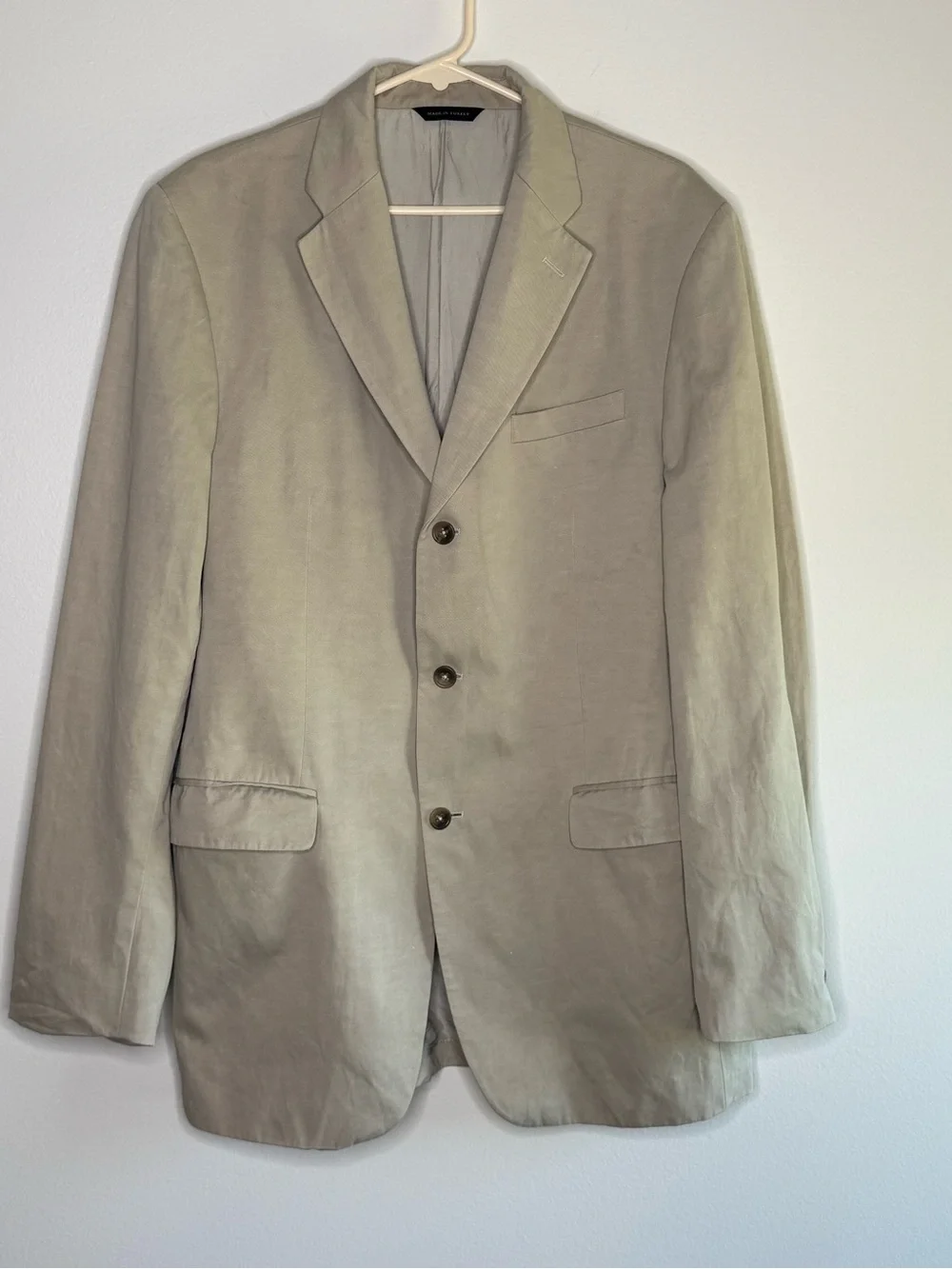 Banana Republic Modern 44L Khaki Cotton Linen Sport Coat Blazer Tan Jacket